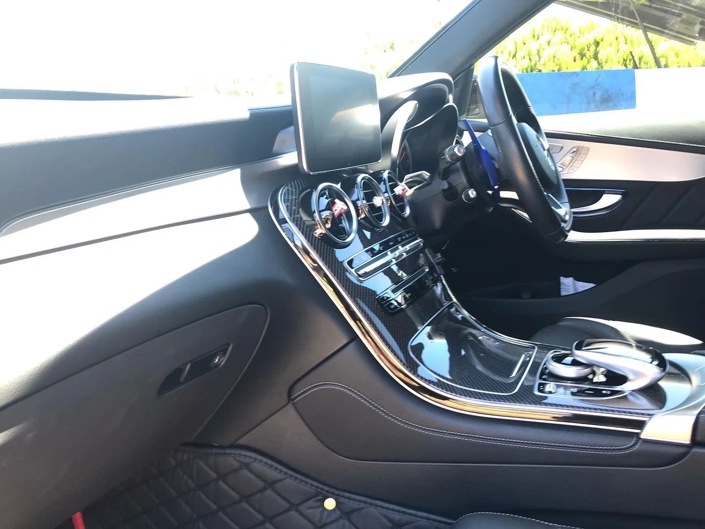 Detailed interior of a Mercedes-Benz